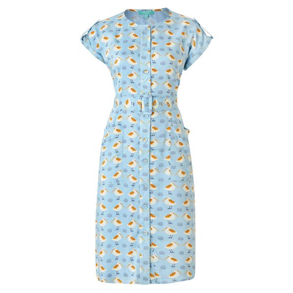 Fever London Lavinia Button Down Dress Sky
