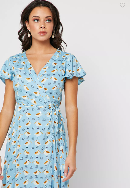 Fever London Lavinia Wrap Dress Sky