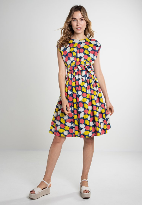 Fever London Lemonade Dress Navy Multi