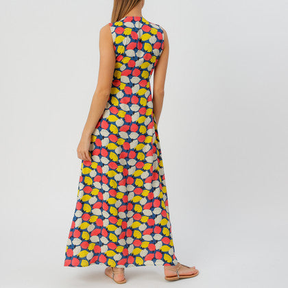Fever London Lemonade Maxi Dress Navy Multi