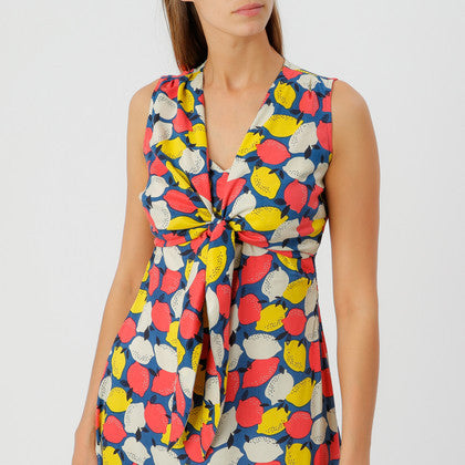Fever London Lemonade Maxi Dress Navy Multi