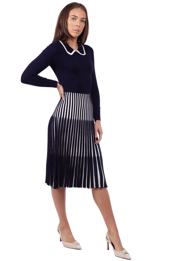 Fever London Lewes Dress Navy/Cream