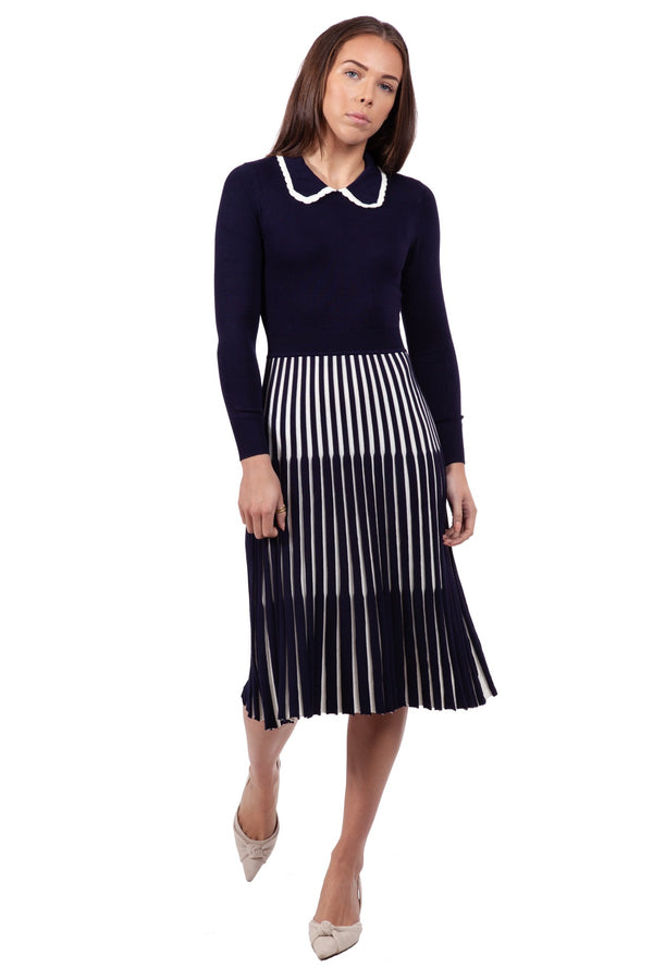 Fever London Lewes Dress Navy/Cream