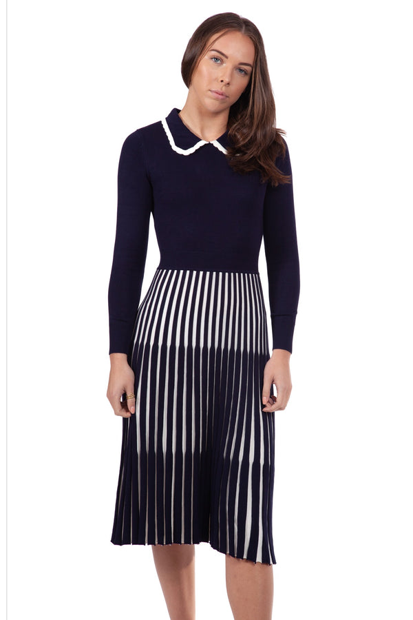 Fever London Lewes Dress Navy/Cream