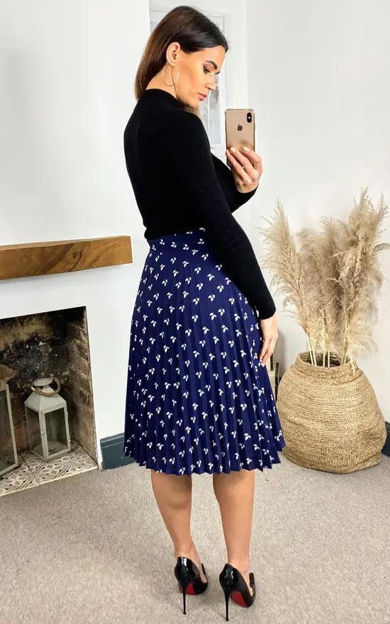 Fever London Louise Printed Pleated Skirt