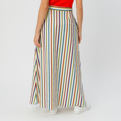 Fever London Pia Maxi Skirt Multi Stripe