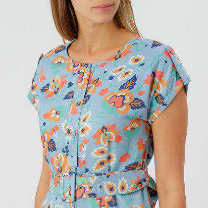 Fever London Polly Button Down Dress Multi Floral