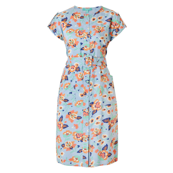 Fever London Polly Button Down Dress Multi Floral