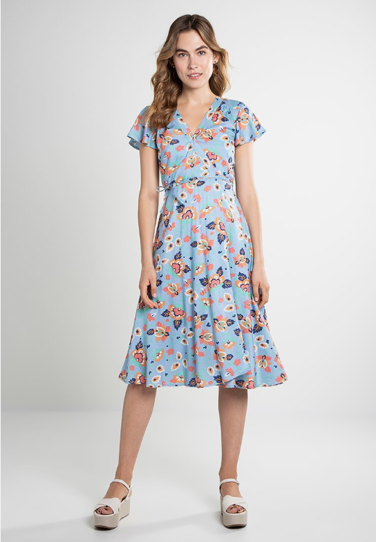 Fever London Polly Wrap Dress Multi Floral