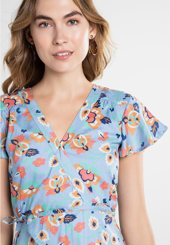 Fever London Polly Wrap Dress Multi Floral