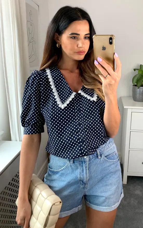 fever london Sailor Collar Blouse