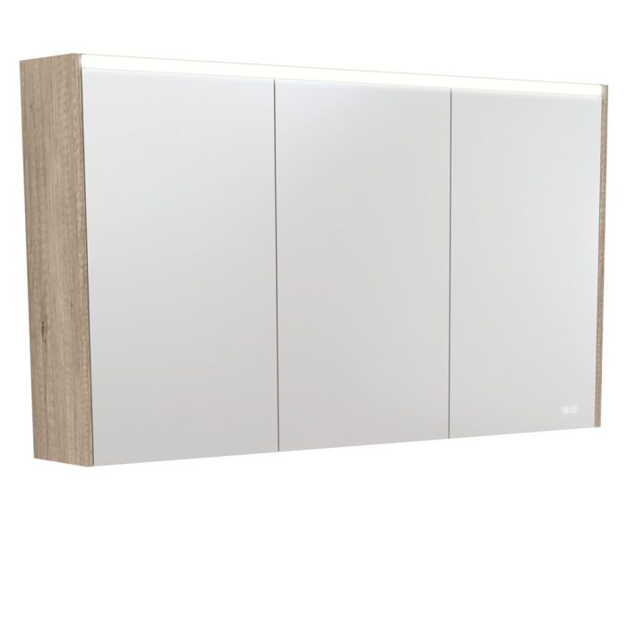 fienza 1200 LED Mirror Cabinet with Scandi Oak Side Panels