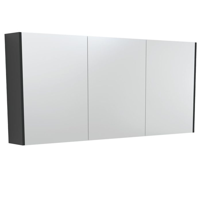 fienza 1500 Mirror Cabinet with Satin Black Side Panels