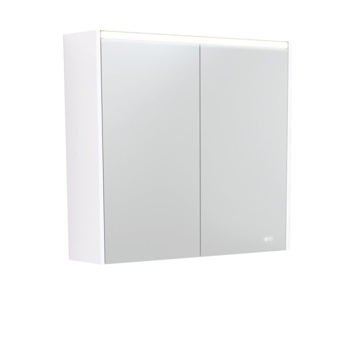 fienza 750 LED Mirror Cabinet with Gloss White Side Panels
