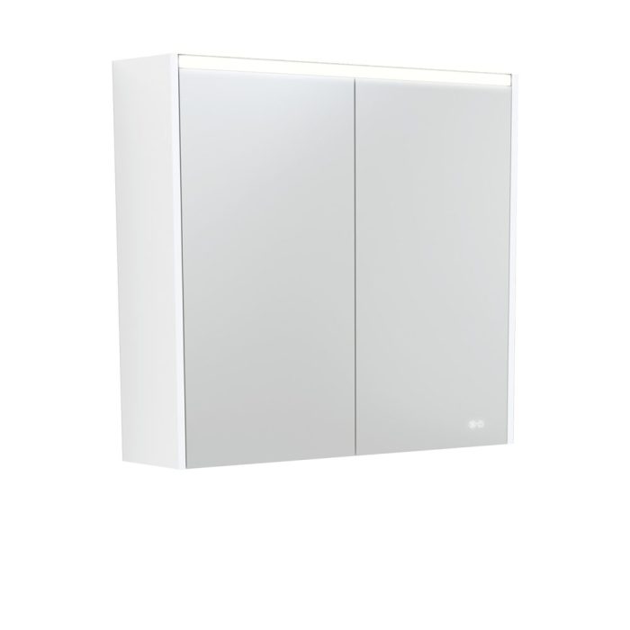 fienza 750 LED Mirror Cabinet with Satin White Side Panels