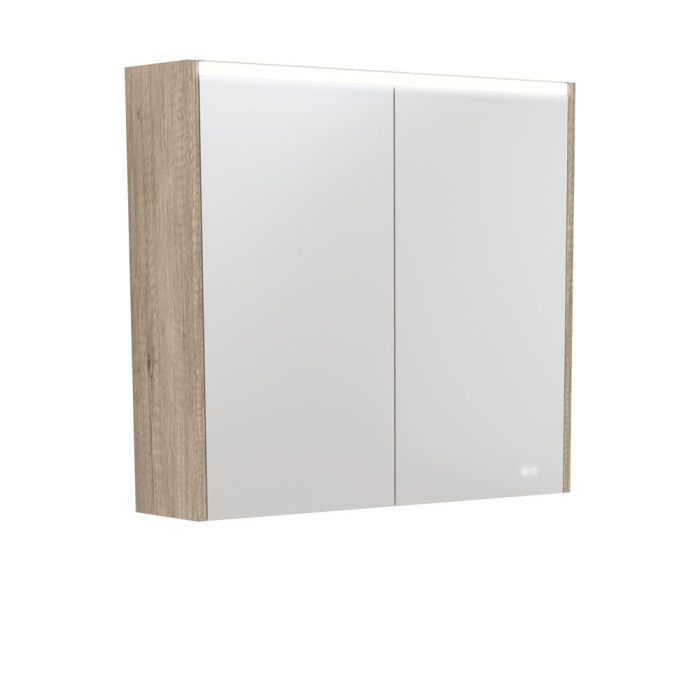 Fienza 750 LED Mirror Cabinet With Scandi Oak Side Panels