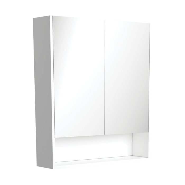 fienza 750 Mirror Cabinet with Display Shelf Satin White