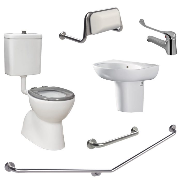 fienza Accessible Toilet Care Kit 2 with Left-Hand 40° Rail