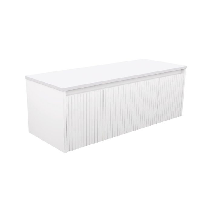 fienza Alina Fluted Satin White 1200 Wall-Hung Cabinet