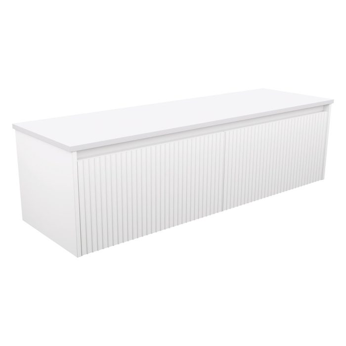 fienza Alina Fluted Satin White 1500 Wall-Hung Cabinet