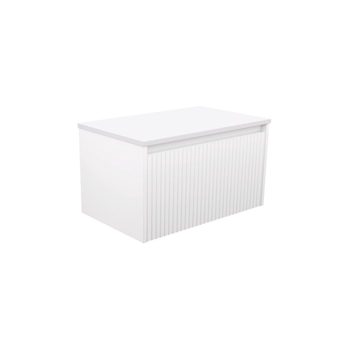 fienza Alina Fluted Satin White 750 Wall-Hung Cabinet