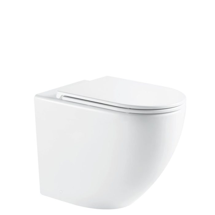 fienza Alix Ambulant Wall-Faced Toilet Suite Gloss White with Slim Seat