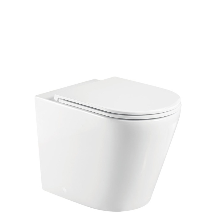 fienza Aluca Tornado Flush Wall-Faced Toilet Suite Gloss White with Slim Seat