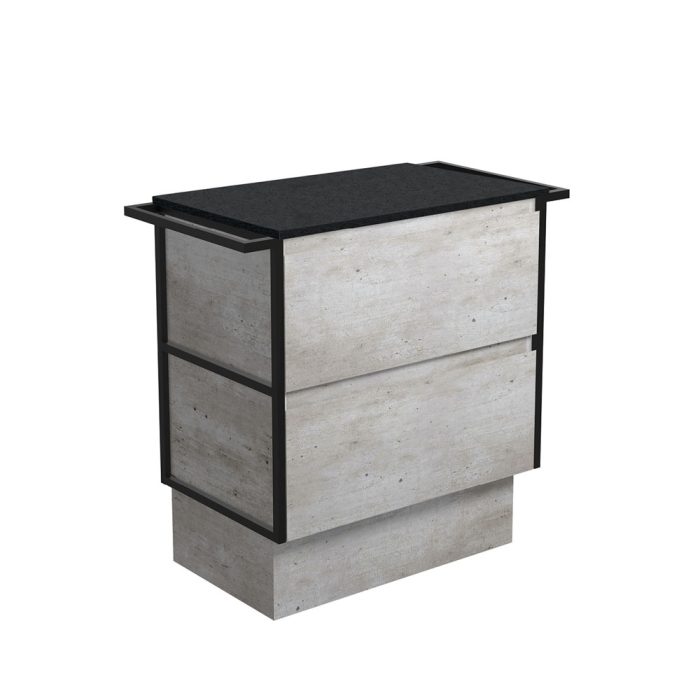 fienza Amato Industrial 750 Cabinet on Kickboard Matte Black Towel Rails