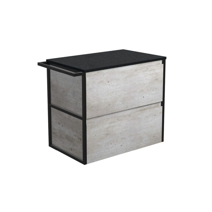 fienza Amato Industrial 750 Wall-Hung Cabinet 1 Frame & 1 Towel Rail