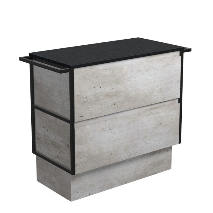 fienza Amato Industrial 900 Cabinet on Kickboard Matte Black Towel Rails