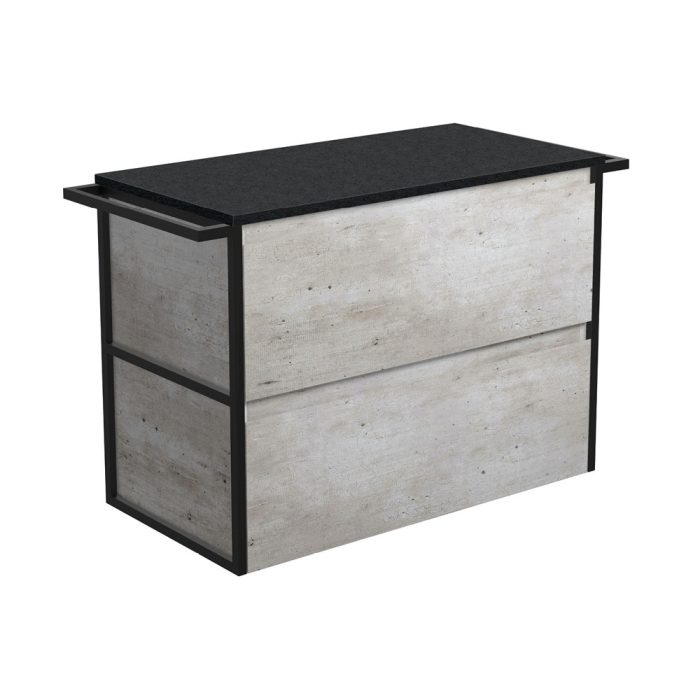 fienza Amato Industrial 900 Wall-Hung Cabinet Matte Black Towel Rails