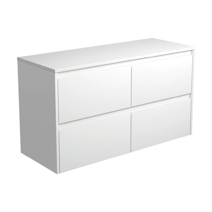 fienza Amato Satin White 1200 Wall-Hung Cabinet Satin White Panels