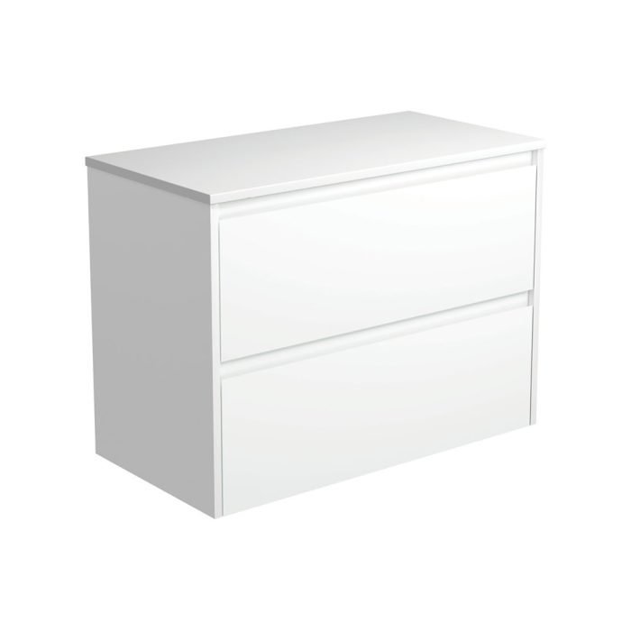 fienza Amato Satin White 900 Wall-Hung Cabinet Satin White Panels