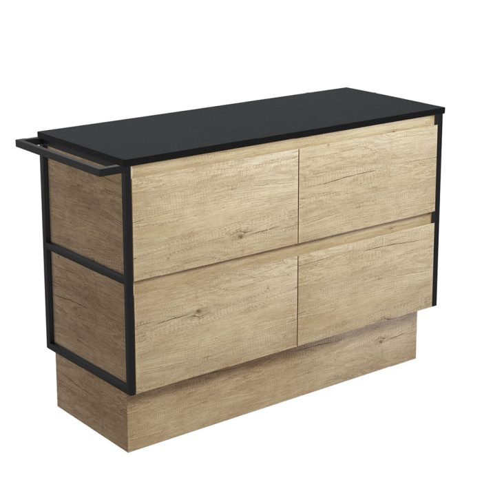 fienza Amato Scandi Oak 1200 Cabinet on Kickboard 1 Frame & 1 Towel Rail