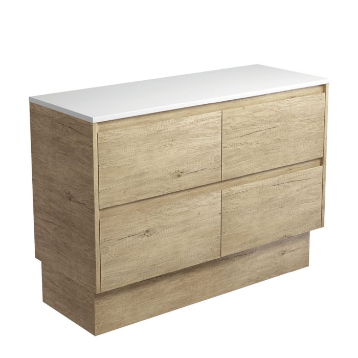 fienza Amato Scandi Oak 1200 Cabinet on Kickboard Scandi Oak Panels
