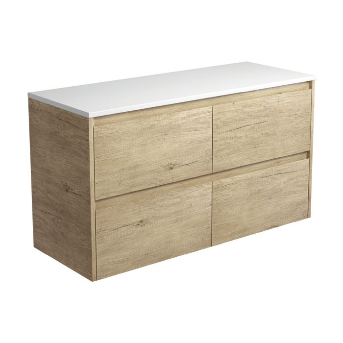 fienza Amato Scandi Oak 1200 Wall-Hung Cabinet Scandi Oak Panels