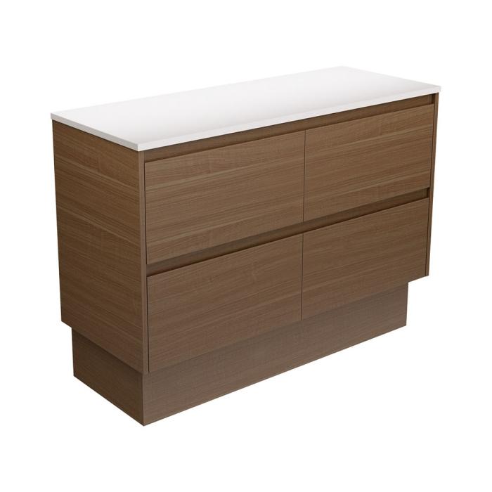 fienza Amato Walnut 1200 Cabinet on Kickboard Walnut Panels