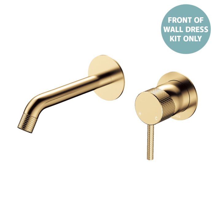 fienza Axle Wall Basin/Bath Mixer Dress Kit Round Plates 160mm Outlet Urban Brass
