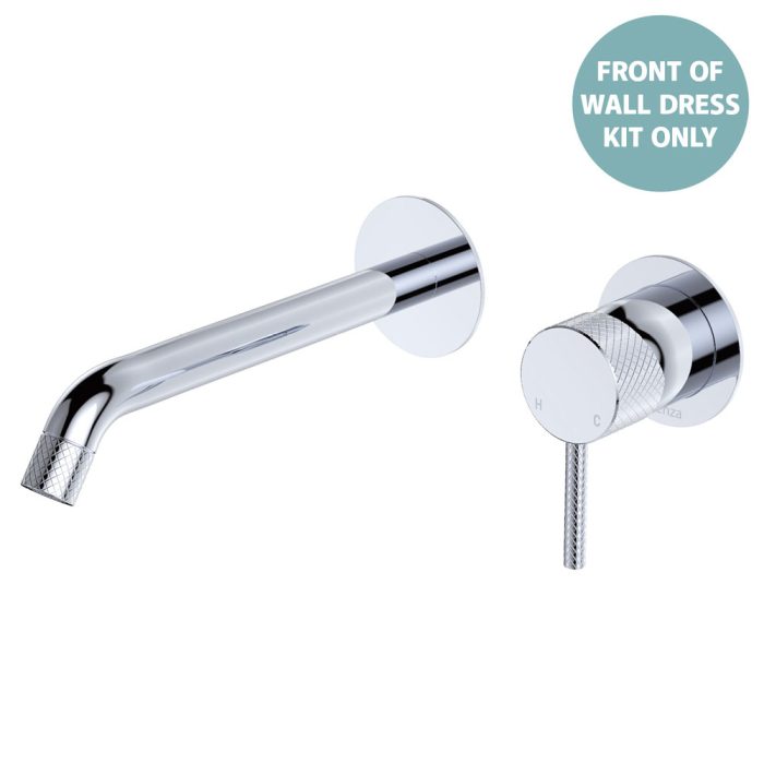 fienza Axle Wall Basin/Bath Mixer Dress Kit Round Plates 200mm Outlet Chrome