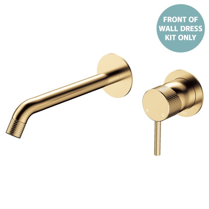 fienza Axle Wall Basin/Bath Mixer Dress Kit Round Plates 200mm Outlet Urban Brass