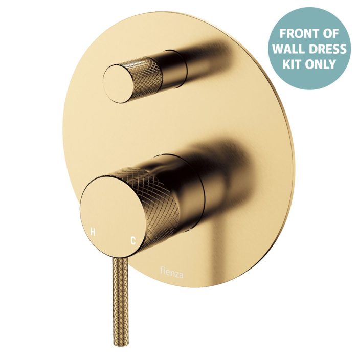 fienza Axle Wall Diverter Mixer Dress Kit Large Round Plates Urban Brass