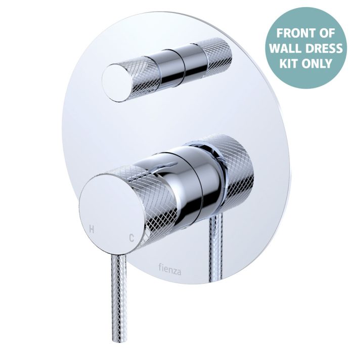 fienza Axle Wall Diverter Mixer Dress Kit Large Round Plates Chrome