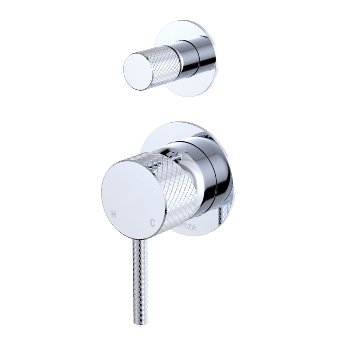 fienza Axle Wall Diverter Mixer Small Round Plates Chrome