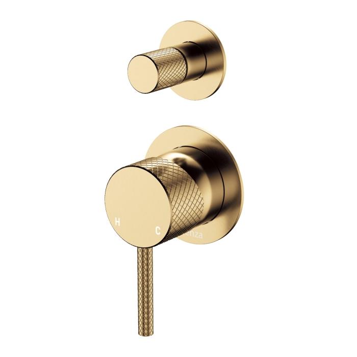fienza Axle Wall Diverter Mixer Small Round Plates Urban Brass