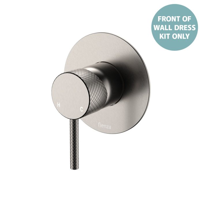 fienza Axle Wall Mixer Dress Kit Large Round Plate Brushed Nickel
