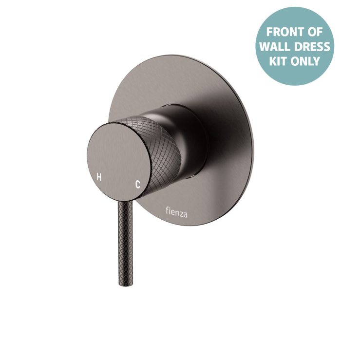 fienza Axle Wall Mixer Dress Kit Large Round Plate Gun Metal