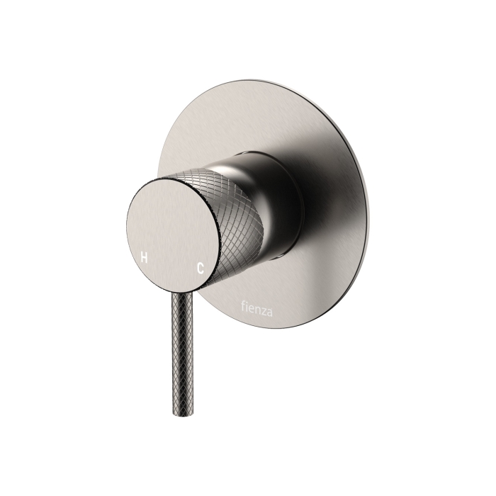 fienza Axle Wall Mixer Large Round Plate Brushed Nickel
