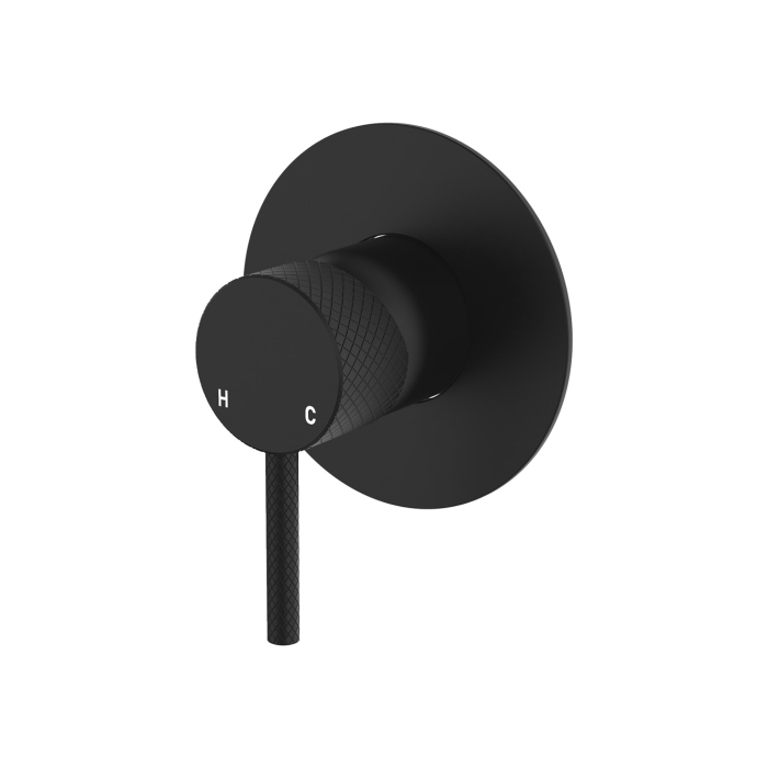 fienza Axle Wall Mixer Large Round Plate Matte Black