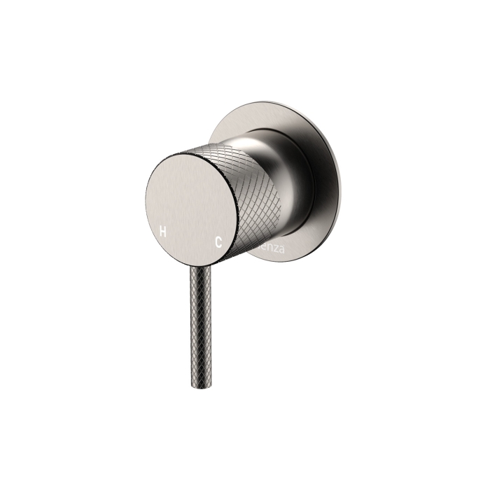 fienza Axle Wall Mixer Small Round Plate Brushed Nickel