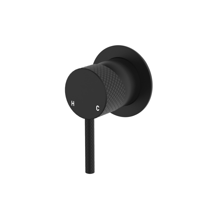 fienza Axle Wall Mixer Small Round Plate Matte Black